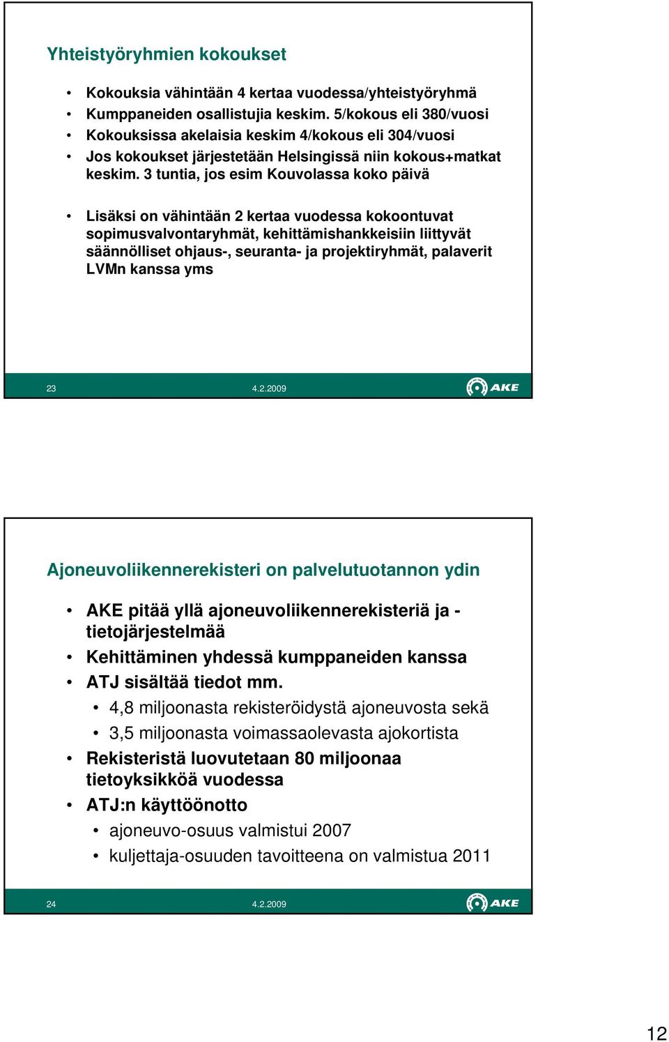 3 tuntia, jos esim Kouvolassa koko päivä Lisäksi on vähintään 2 kertaa vuodessa kokoontuvat sopimusvalvontaryhmät, kehittämishankkeisiin liittyvät säännölliset ohjaus-, seuranta- ja projektiryhmät,