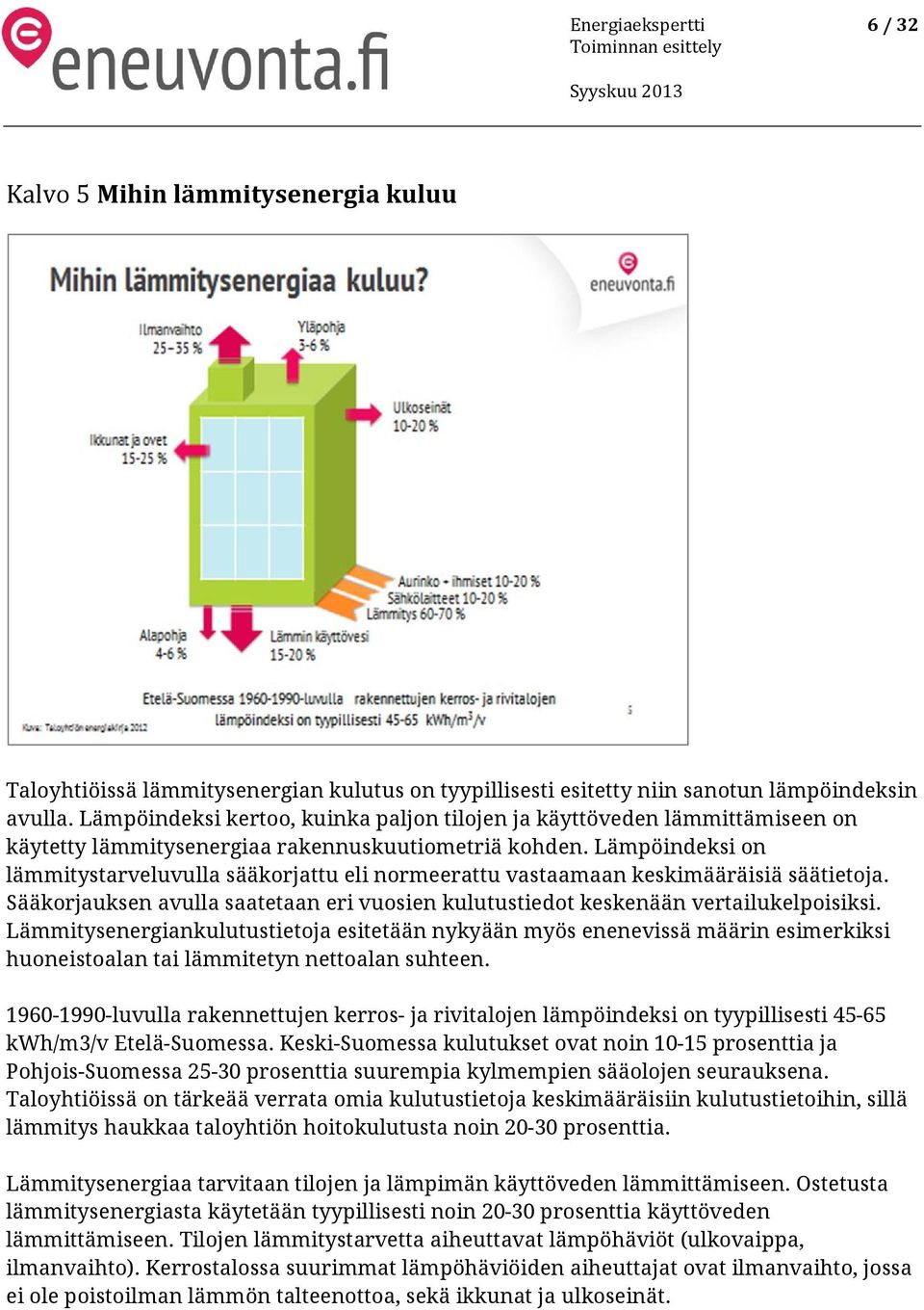 Lämpöindeksi on lämmitystarveluvulla sääkorjattu eli normeerattu vastaamaan keskimääräisiä säätietoja. Sääkorjauksen avulla saatetaan eri vuosien kulutustiedot keskenään vertailukelpoisiksi.