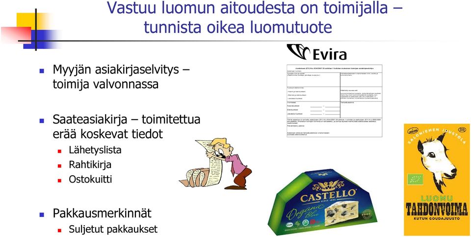 Saateasiakirja toimitettua erää koskevat tiedot