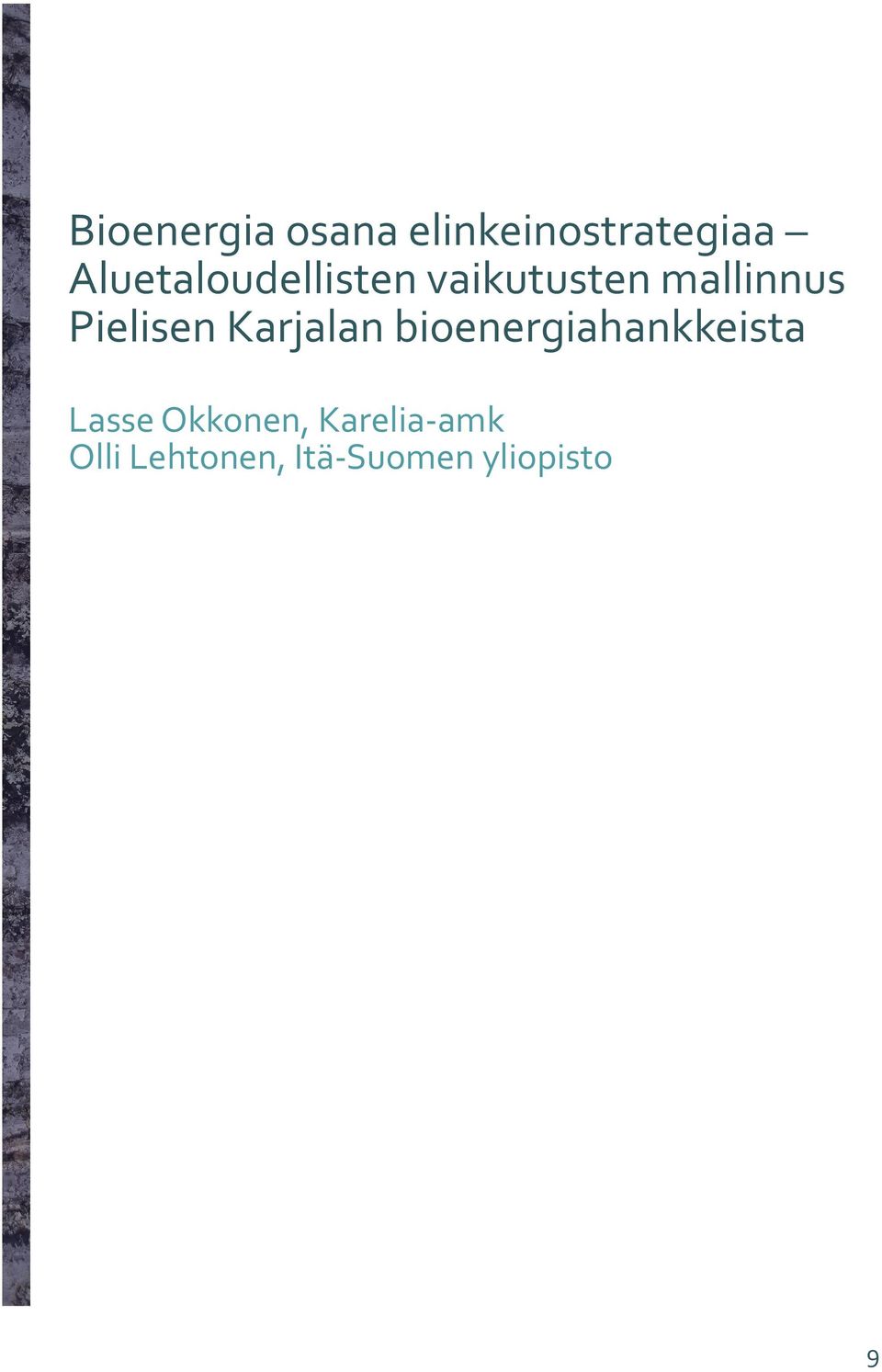 Pielisen Karjalan bioenergiahankkeista Lasse