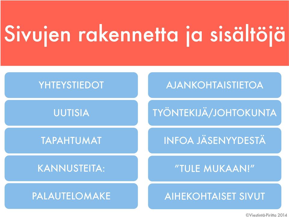 TYÖNTEKIJÄ/JOHTOKUNTA TAPAHTUMAT INFOA