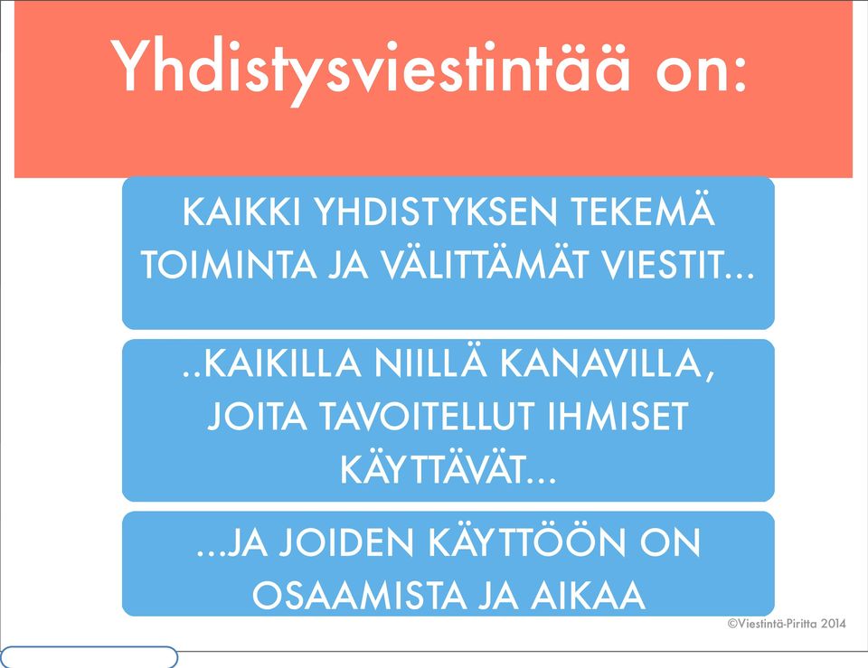 ....KAIKILLA NIILLÄ KANAVILLA, JOITA TAVOITELLUT IHMISET!