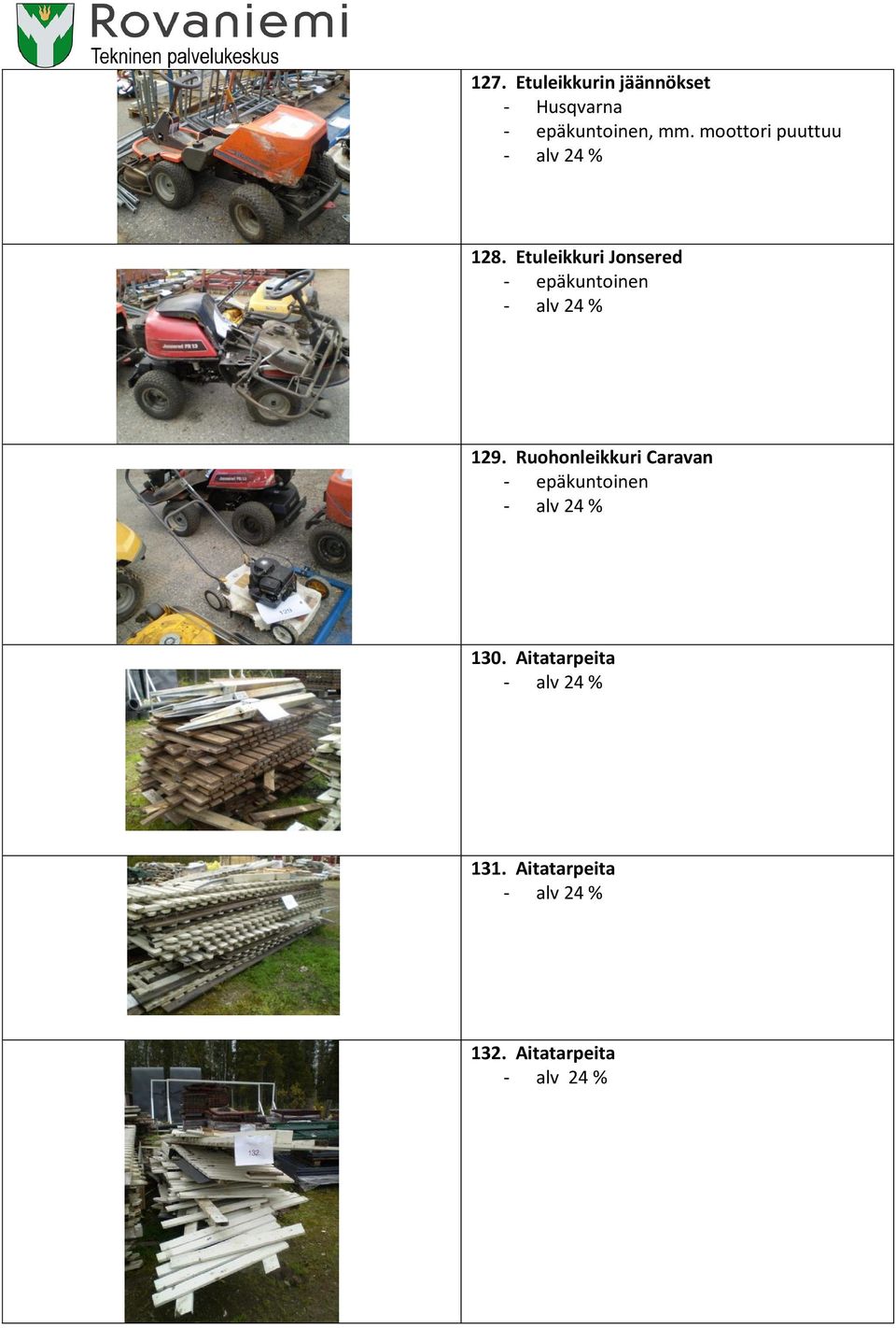 Etuleikkuri Jonsered - epäkuntoinen 129.