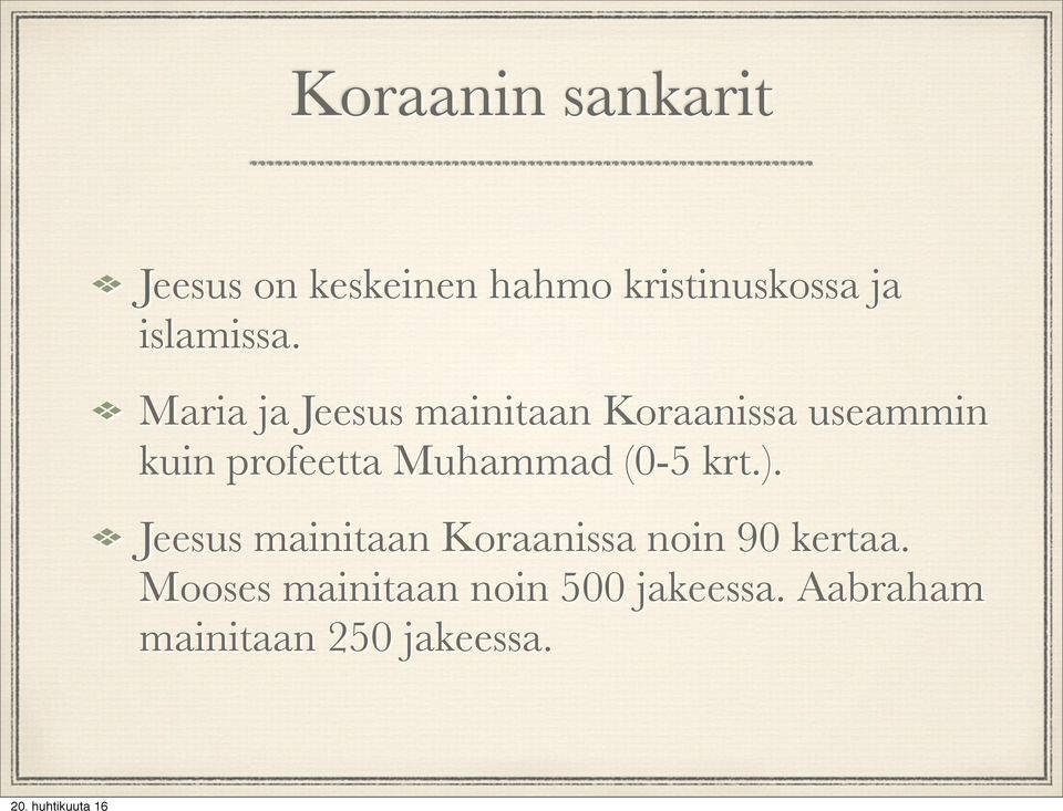 Maria ja Jeesus mainitaan Koraanissa useammin kuin profeetta