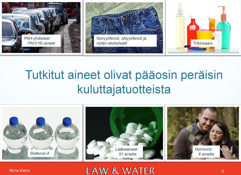 Tutkitut aineet olivat pääosin peräisin