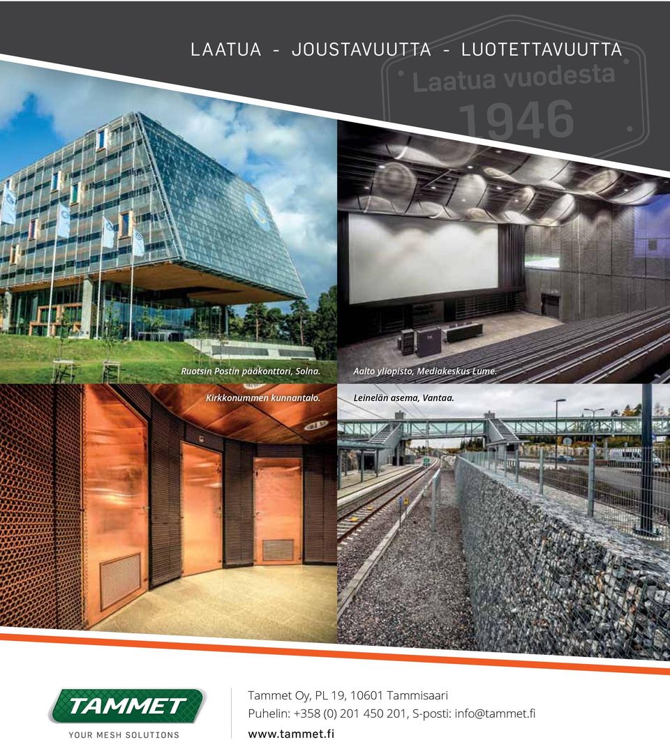 Aalto yliopisto, Mediakeskus Lume. Leinelän asema, Vantaa.
