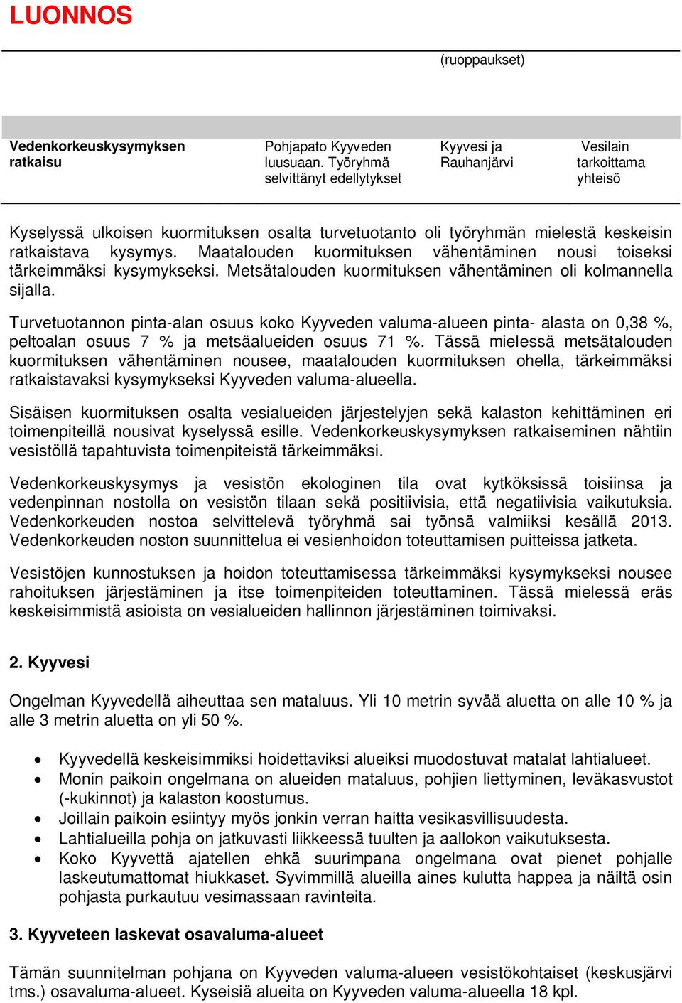 Maatalouden kuormituksen vähentäminen nousi toiseksi tärkeimmäksi kysymykseksi. Metsätalouden kuormituksen vähentäminen oli kolmannella sijalla.