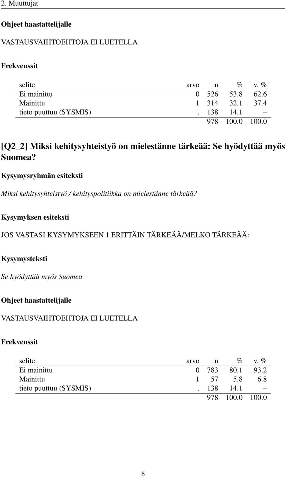 Miksi kehitysyhteistyö / kehityspolitiikka on mielestänne tärkeää?