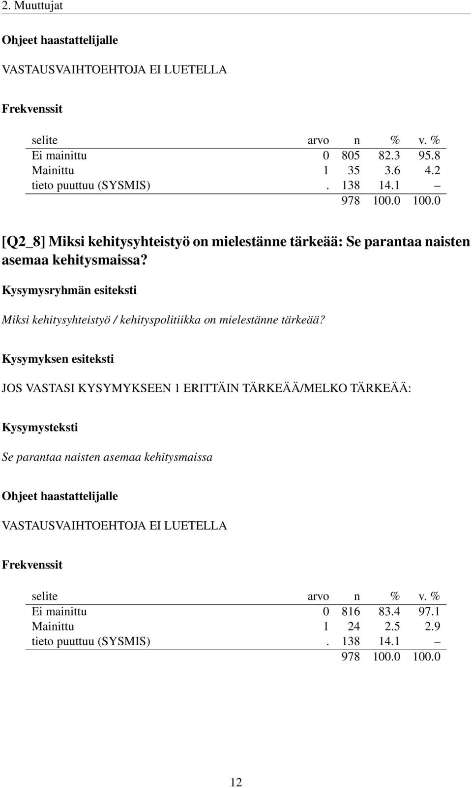 Miksi kehitysyhteistyö / kehityspolitiikka on mielestänne tärkeää?