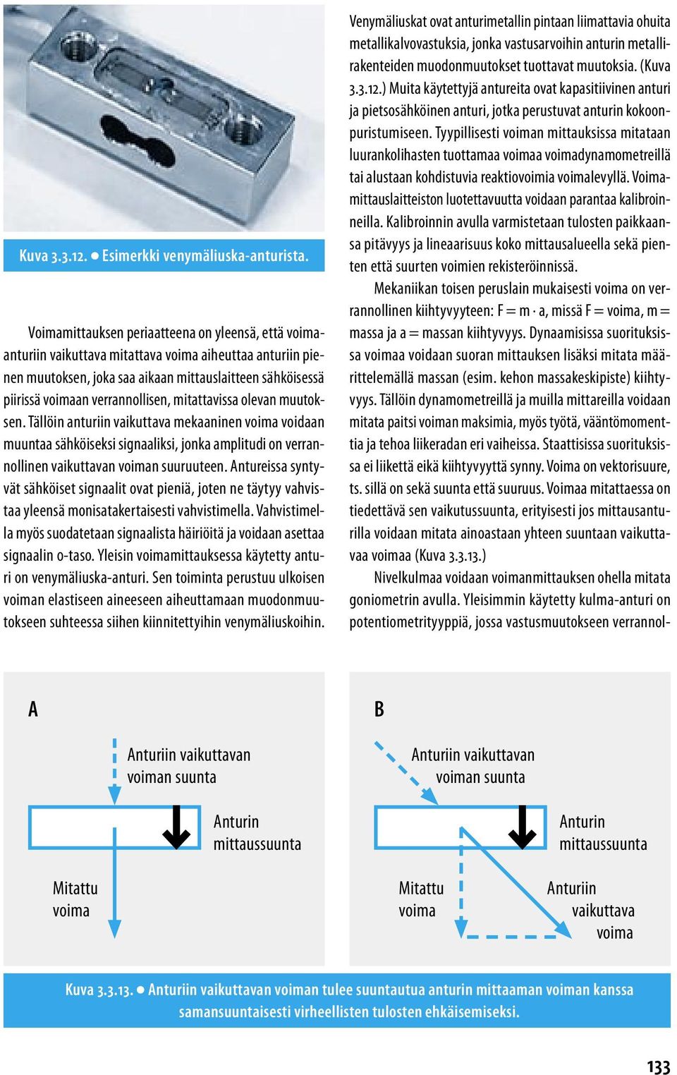 verrannollisen, mitattavissa olevan muutoksen. Tällöin anturiin vaikuttava mekaaninen voima voidaan muuntaa sähköiseksi signaaliksi, jonka amplitudi on verrannollinen vaikuttavan voiman suuruuteen.