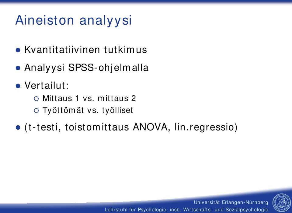 Vertailut: Mittaus 1 vs.