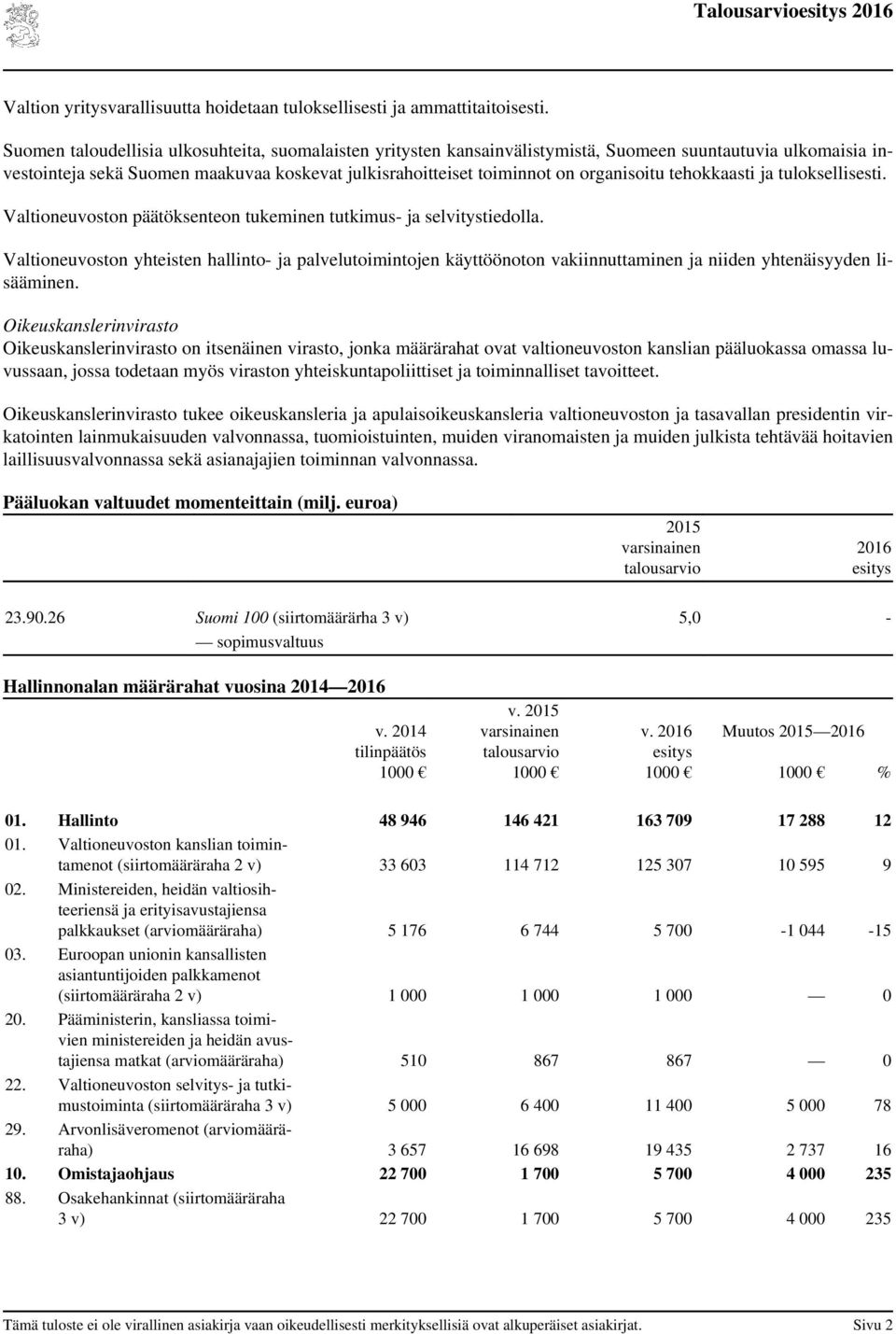 tehokkaasti ja tuloksellisesti. Valtioneuvoston päätöksenteon tukeminen tutkimus- ja selvitystiedolla.