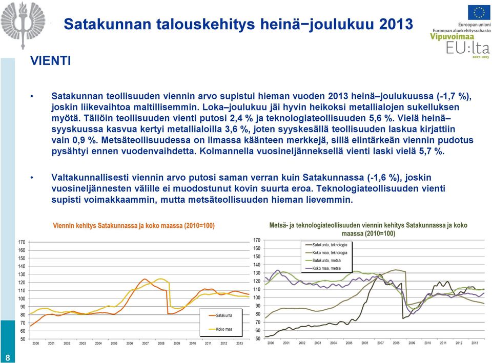 Vielä heinä syyskuussa kasvua kertyi metallialoilla 3,6 %, joten syyskesällä teollisuuden laskua kirjattiin vain 0,9 %.