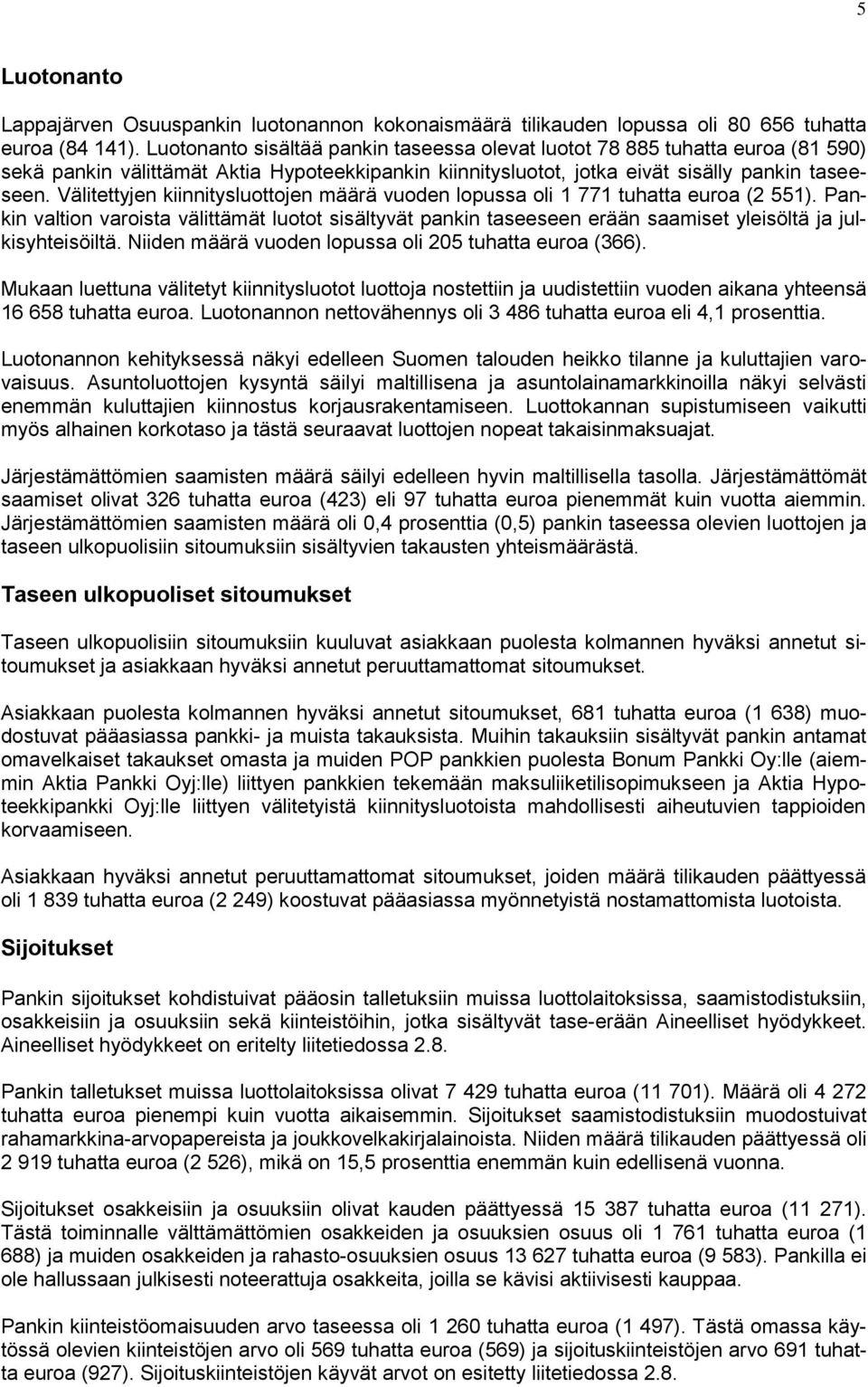 Välitettyjen kiinnitysluottojen määrä vuoden lopussa oli 1 771 tuhatta euroa (2 551).