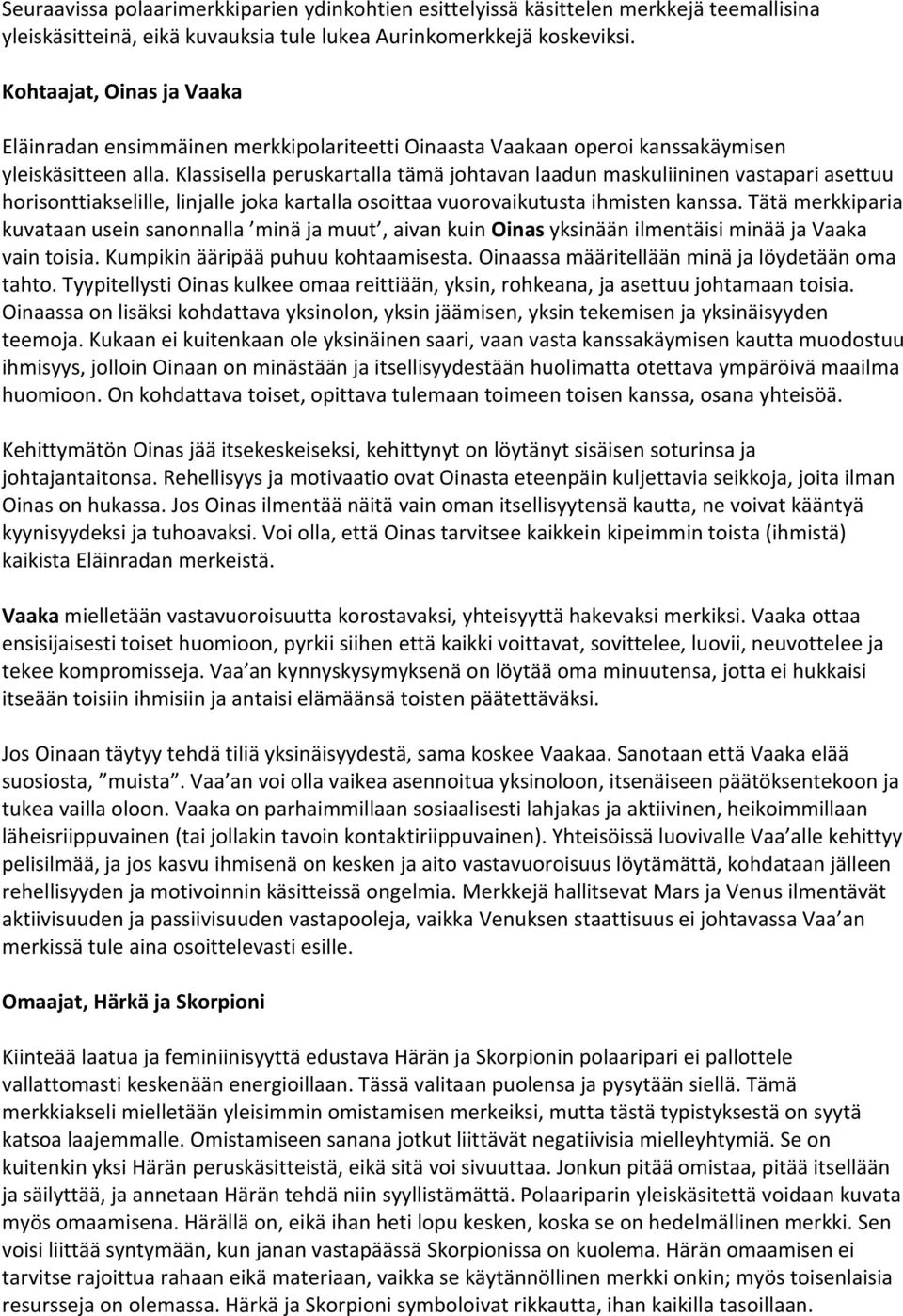 Klassisella peruskartalla tämä johtavan laadun maskuliininen vastapari asettuu horisonttiakselille, linjalle joka kartalla osoittaa vuorovaikutusta ihmisten kanssa.