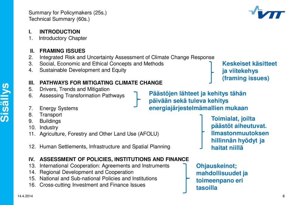 Assessing Transformation Pathways 7. Energy Systems 8. Transport 9. Buildings 10. Industry 11. Agriculture, Forestry and Other Land Use (AFOLU) 12.