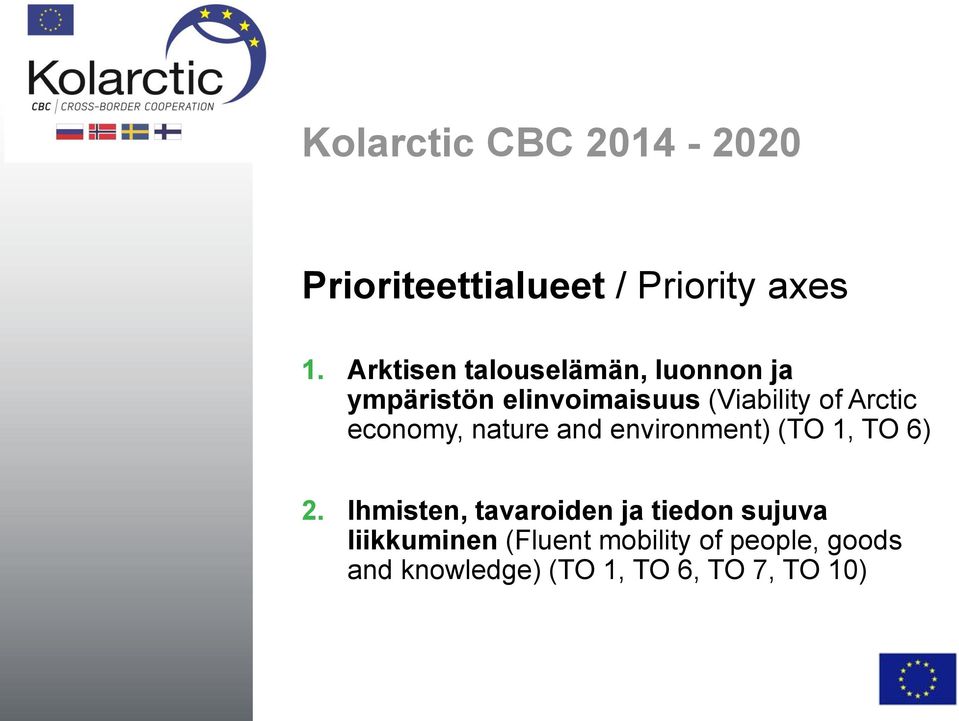 of Arctic economy, nature and environment) (TO 1, TO 6) 2.