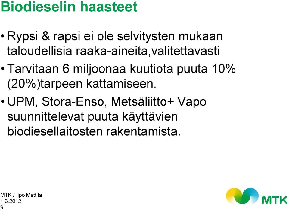 kuutiota puuta 10% (20%)tarpeen kattamiseen.