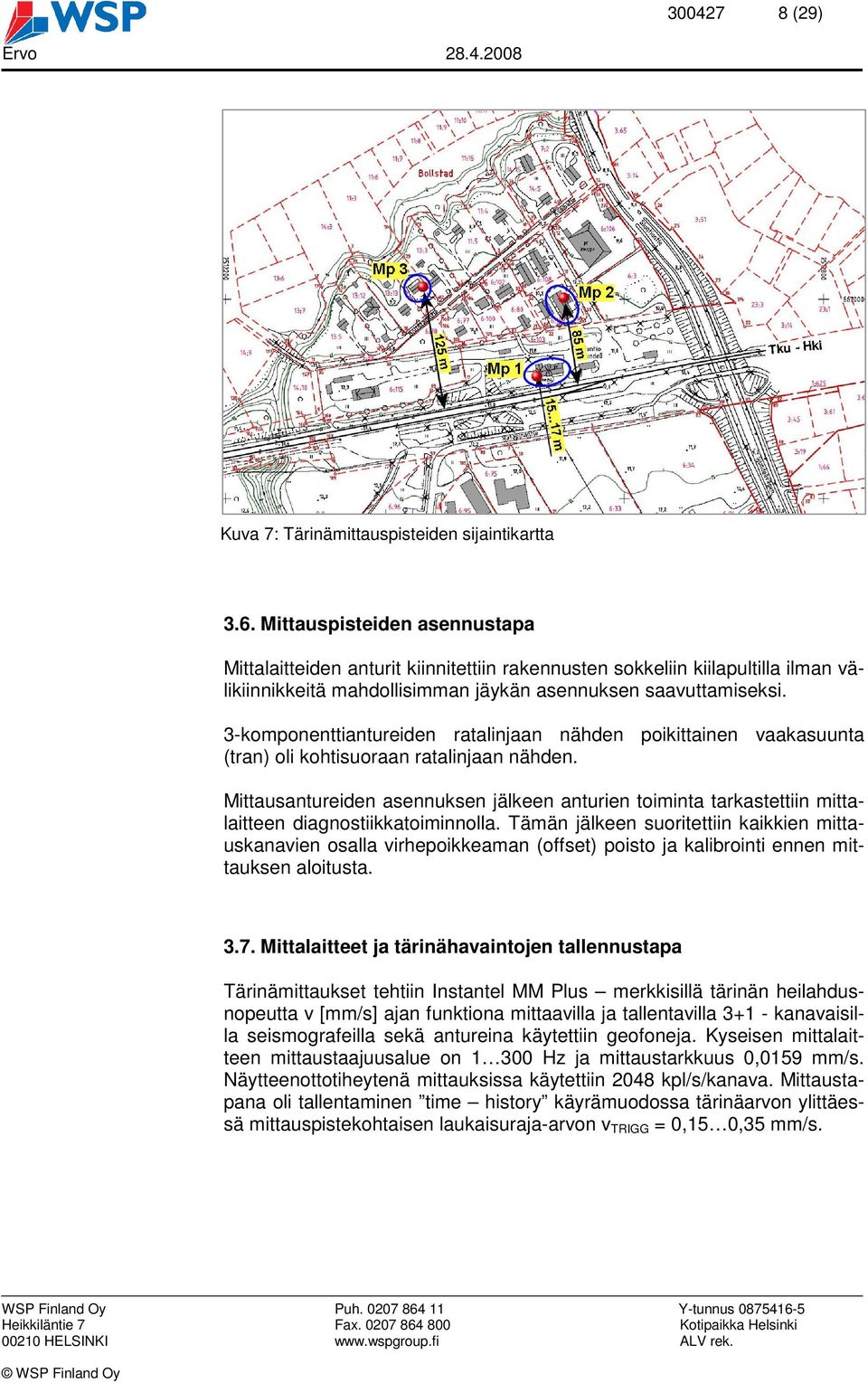 3-komponenttiantureiden ratalinjaan nähden poikittainen vaakasuunta (tran) oli kohtisuoraan ratalinjaan nähden.