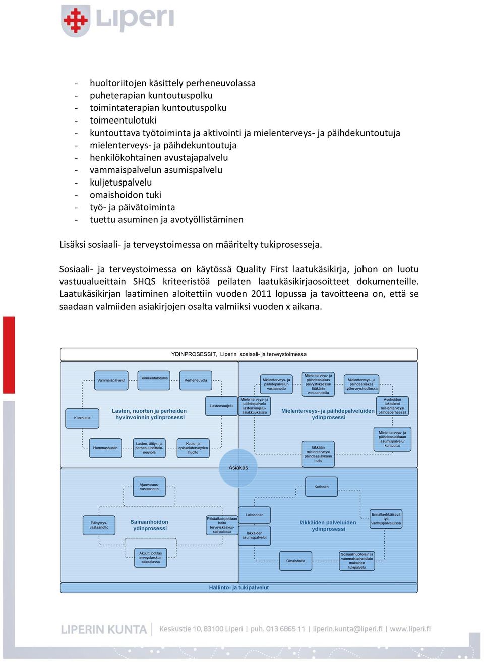 ja avotyöllistäminen Lisäksi sosiaali- ja terveystoimessa on määritelty tukiprosesseja.