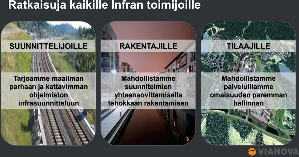 infrasuunnitteluun Mahdollistamme suunnitelmien yhteensovittamisella