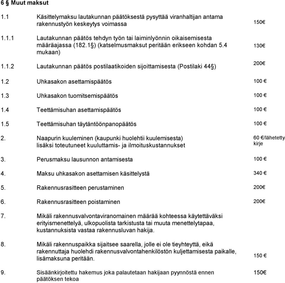 3 Uhkasakon tuomitsemispäätös 100 1.4 Teettämisuhan asettamispäätös 100 1.5 Teettämisuhan täytäntöönpanopäätös 100 2.