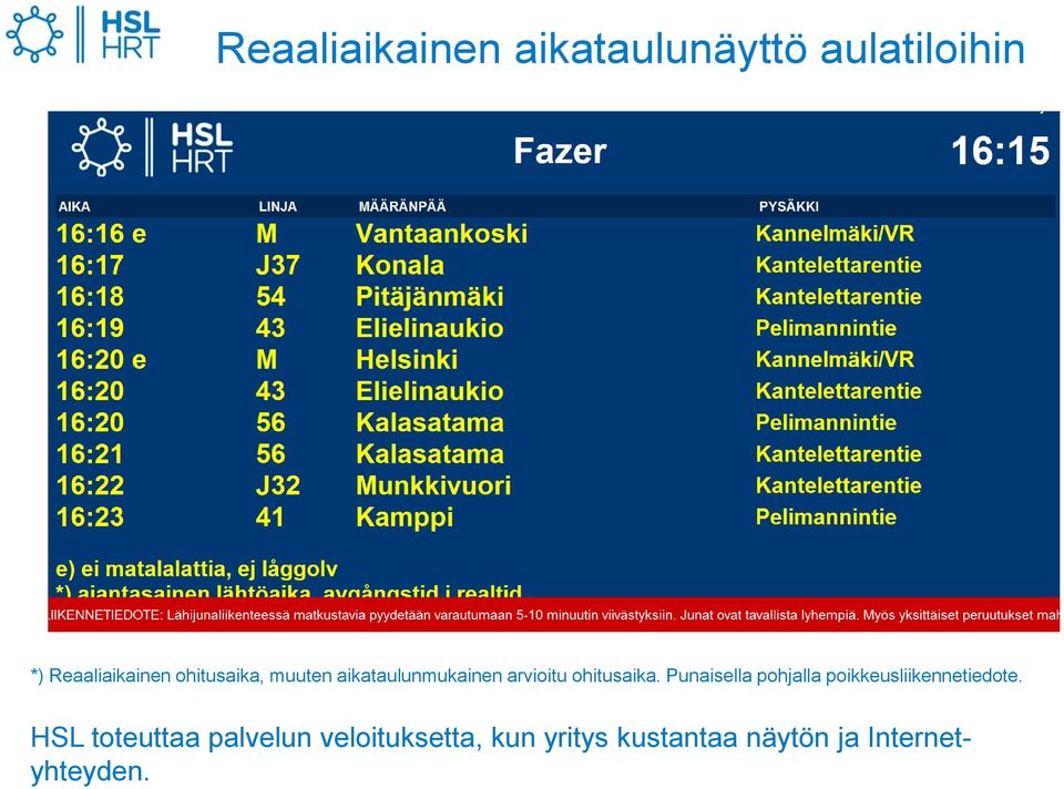 Punaisella pohjalla poikkeusliikennetiedote.