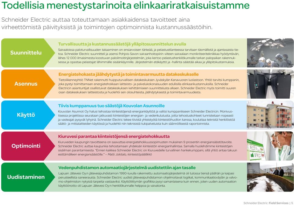 Suunnittelu Turvallisuutta ja kustannussäästöjä ylläpitosuunnittelun avulla Sairaaloissa paloturvallisuuden takaaminen on ensiarvoisen tärkeää, ja pelastustilanteessa tarvitaan täsmällistä ja