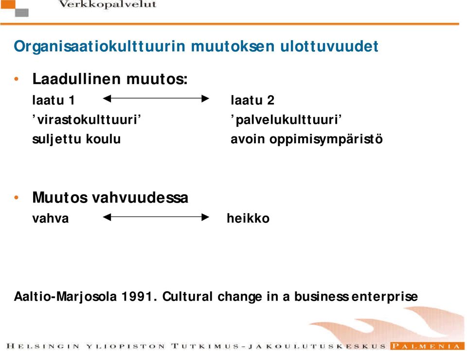 suljettu koulu avoin oppimisympäristö Muutos vahvuudessa vahva