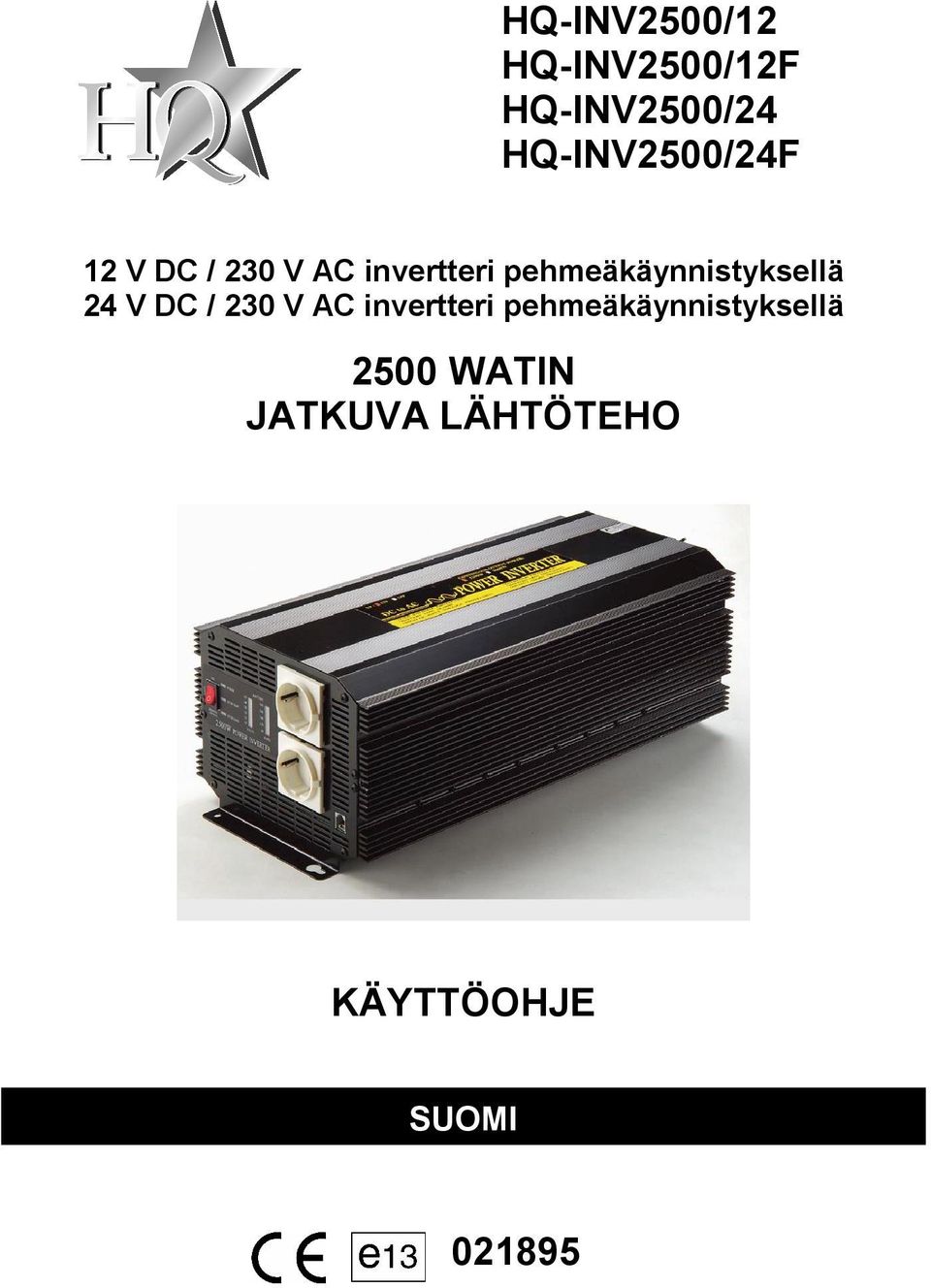 pehmeäkäynnistyksellä 24 V DC / 230 V AC invertteri