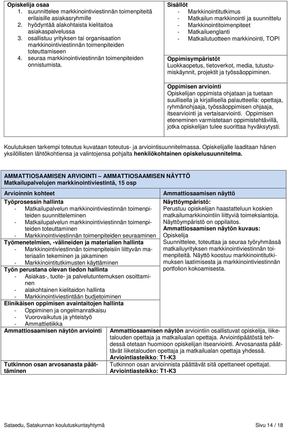 - Markkinointitutkimus - Matkailun markkinointi ja suunnittelu - Markkinointitoimenpiteet - Matkailuenglanti - Matkailutuotteen markkinointi, TOPI Oppimisympäristöt Luokkaopetus, tietoverkot, media,