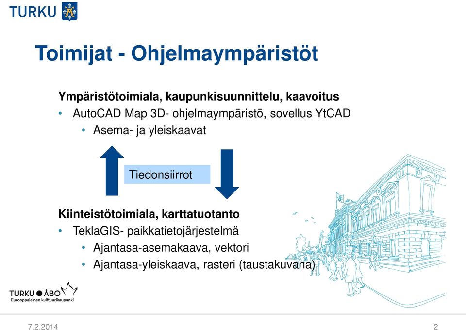 Tiedonsiirrot Kiinteistötoimiala, karttatuotanto TeklaGIS-