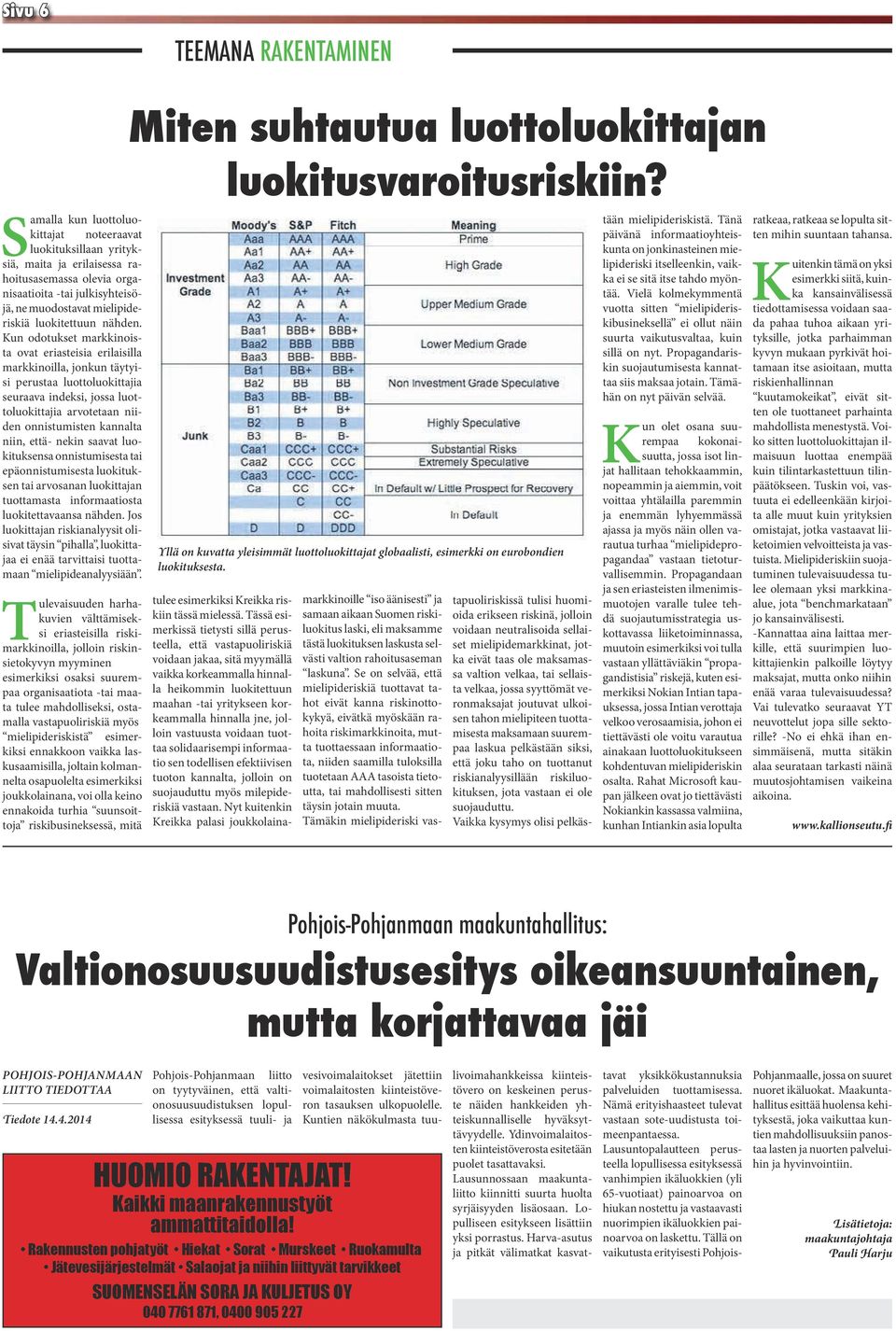 Kun odotuket markkinoita ovat eriateiia erilaiilla markkinoilla, jonkun täytyii perutaa luottoluokittajia euraava indeki, joa luottoluokittajia arvotetaan niiden onnitumiten kannalta niin, että-