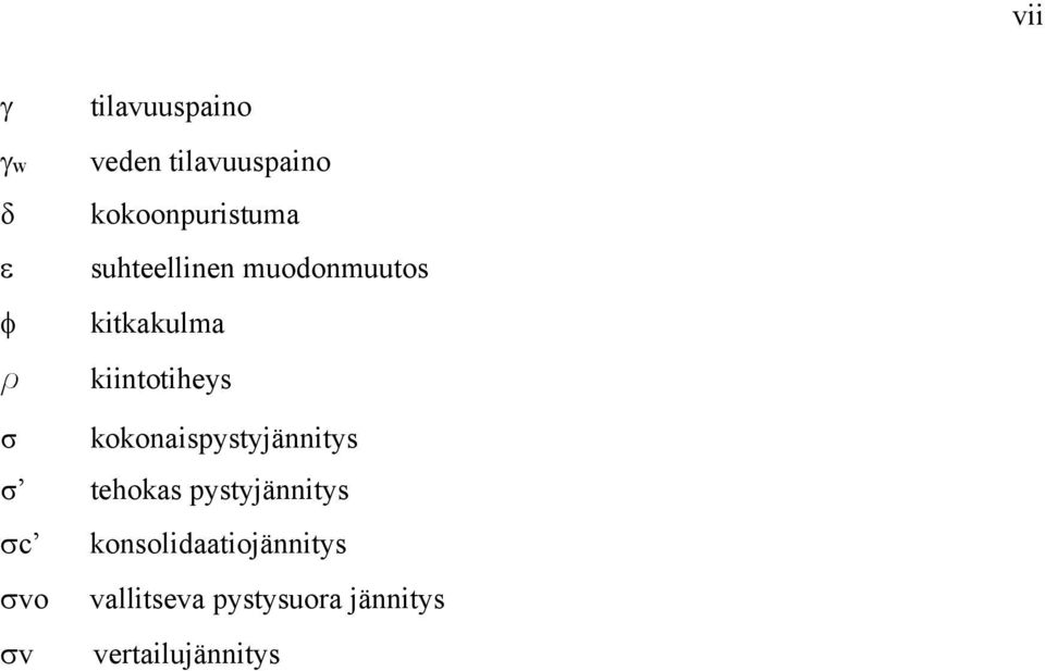 kiintotiheys kokonaispystyjännitys tehokas pystyjännitys