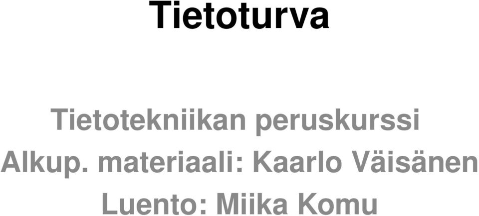 peruskurssi Alkup.