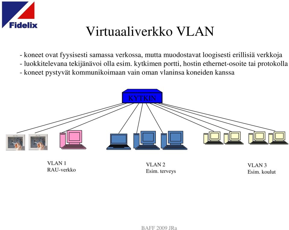 kytkimen portti, hostin ethernet-osoite tai protokolla - koneet pystyvät