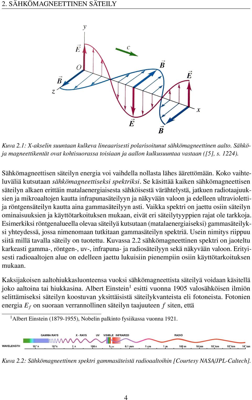 Koko vaihteluväliä kutsutaan sähkömagneettiseksi spektriksi.