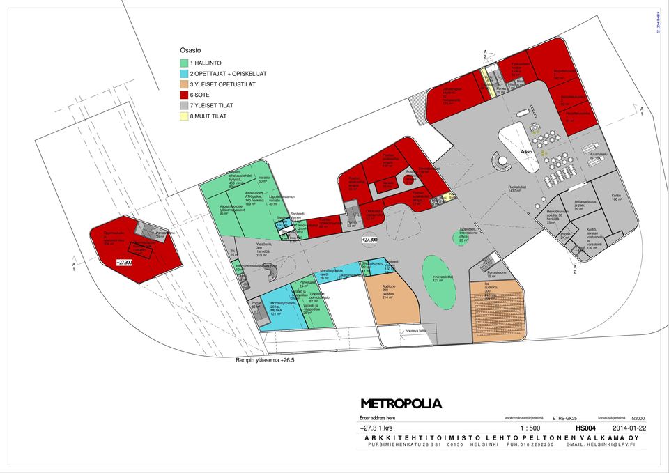 Info/vahtimestaripalvelupiste Varasto Läppärilainaamon 4 Positian optikkomyymälä 6 m² Innovaatiotilat 6 m² m² 4 m² Inva WC Monitilatyöpisteet, 0 kpl, METK m² Palvelualue Varasto -kaappitilaa