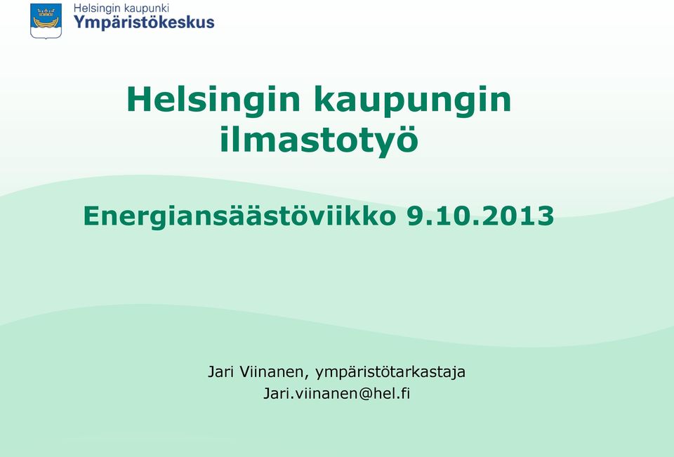 Energiansäästöviikk 9.10.