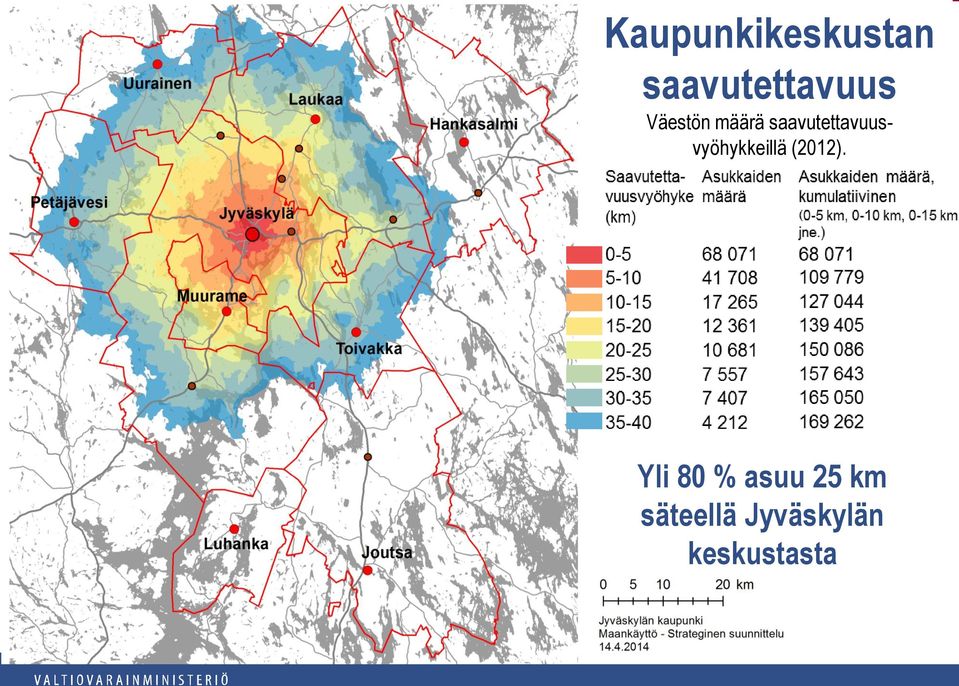 saavutettavuusvyöhykkeillä (2012).