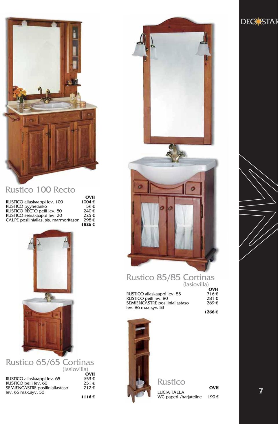 85 716 RUSTICO peili lev. 80 281 SEMIENCASTRE posliiniallastaso 269 lev. 86 max.syv.
