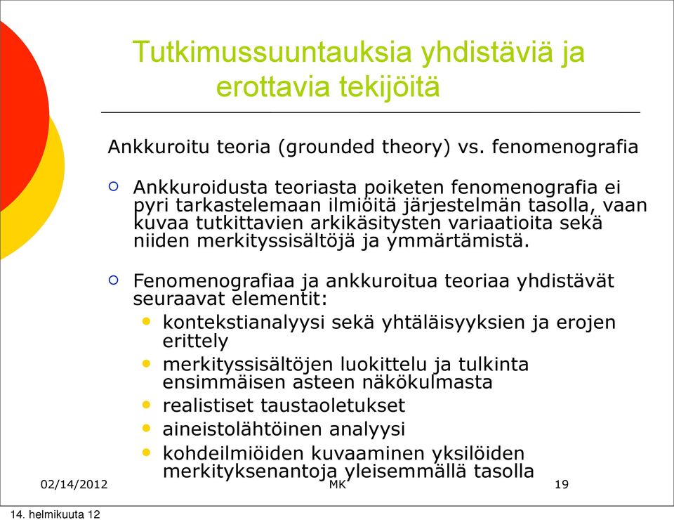 variaatiita sekä niiden merkityssisältöjä ja ymmärtämistä.