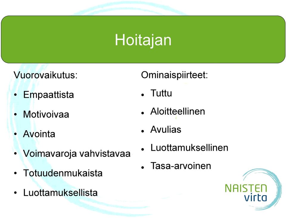 Totuudenmukaista Ominaispiirteet: Tuttu
