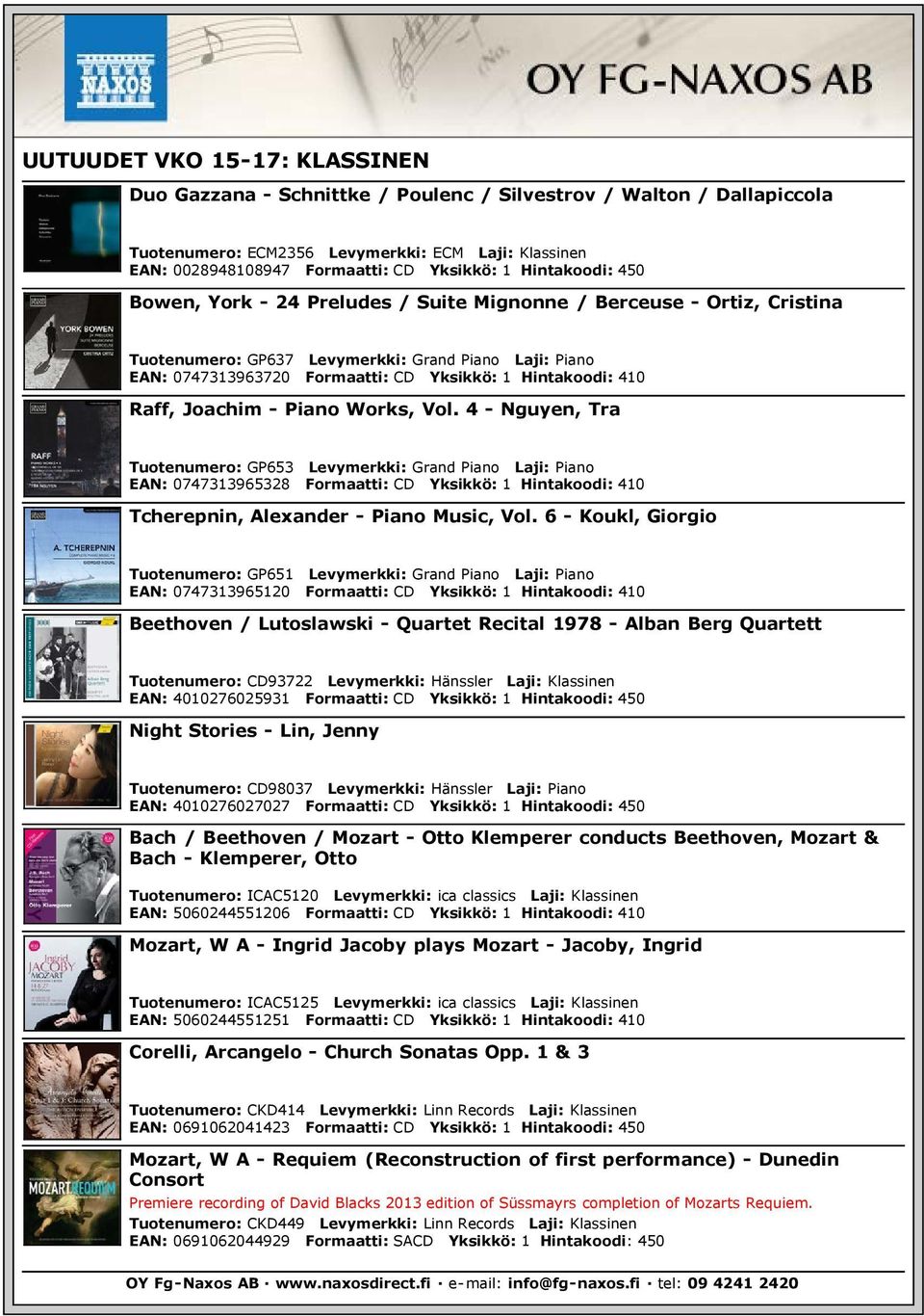 Works, Vol. 4 - Nguyen, Tra Tuotenumero: GP653 Levymerkki: Grand Piano Laji: Piano EAN: 0747313965328 Formaatti: CD Yksikkö: 1 Hintakoodi: 410 Tcherepnin, Alexander - Piano Music, Vol.