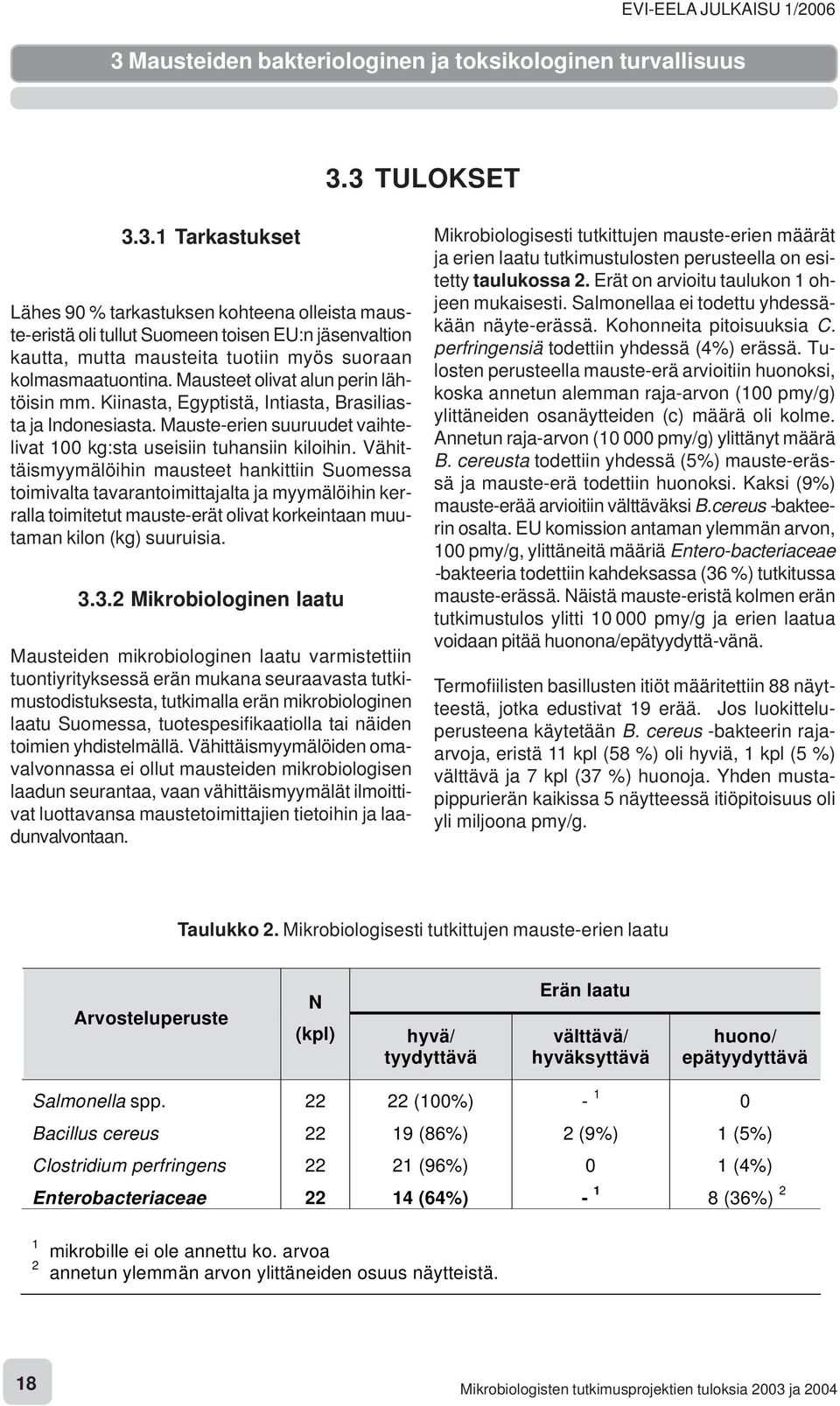 Vähittäismyymälöihin mausteet hankittiin Suomessa toimivalta tavarantoimittajalta ja myymälöihin kerralla toimitetut mauste-erät olivat korkeintaan muutaman kilon (kg) suuruisia. 3.