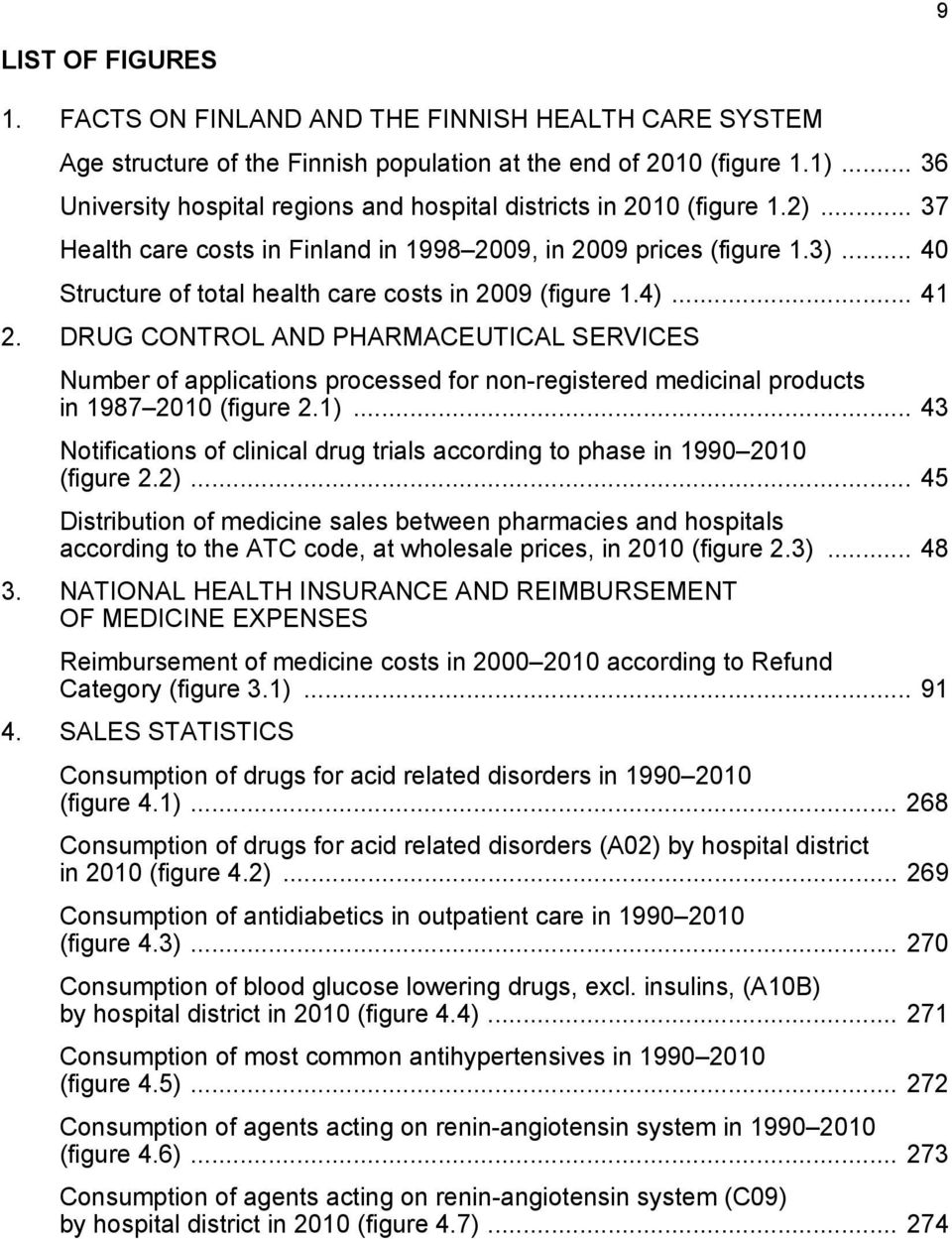 .. 40 Structure of total health care costs in 2009 (figure 1.4)... 41 2.