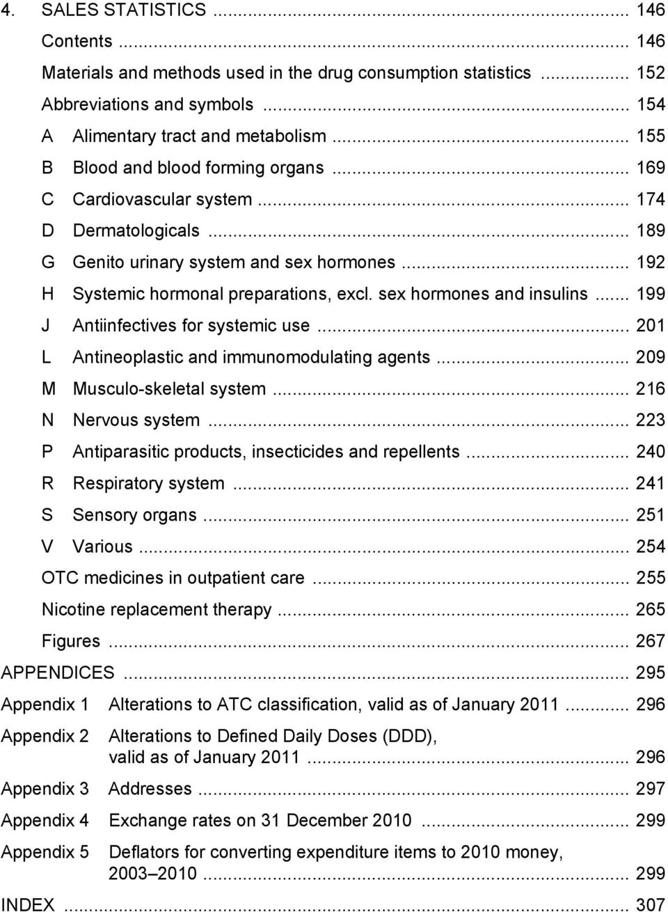 sex hormones and insulins... 199 J Antiinfectives for systemic use... 201 L Antineoplastic and immunomodulating agents... 209 M Musculo-skeletal system... 216 N Nervous system.