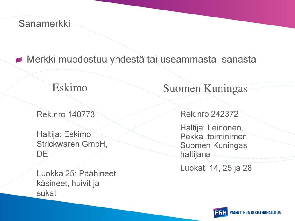 nro 140773 Haltija: Eskimo Strickwaren GmbH, DE Luokka 25: Päähineet,