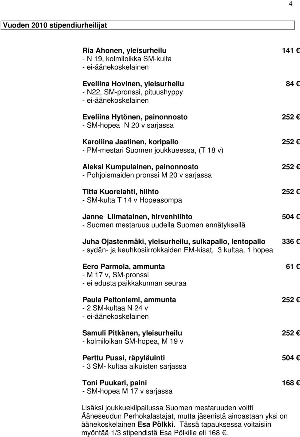 14 v Hopeasompa Janne Liimatainen, hirvenhiihto - Suomen mestaruus uudella Suomen ennätyksellä Juha Ojastenmäki, yleisurheilu, sulkapallo, lentopallo - sydän- ja keuhkosiirrokkaiden EM-kisat, 3