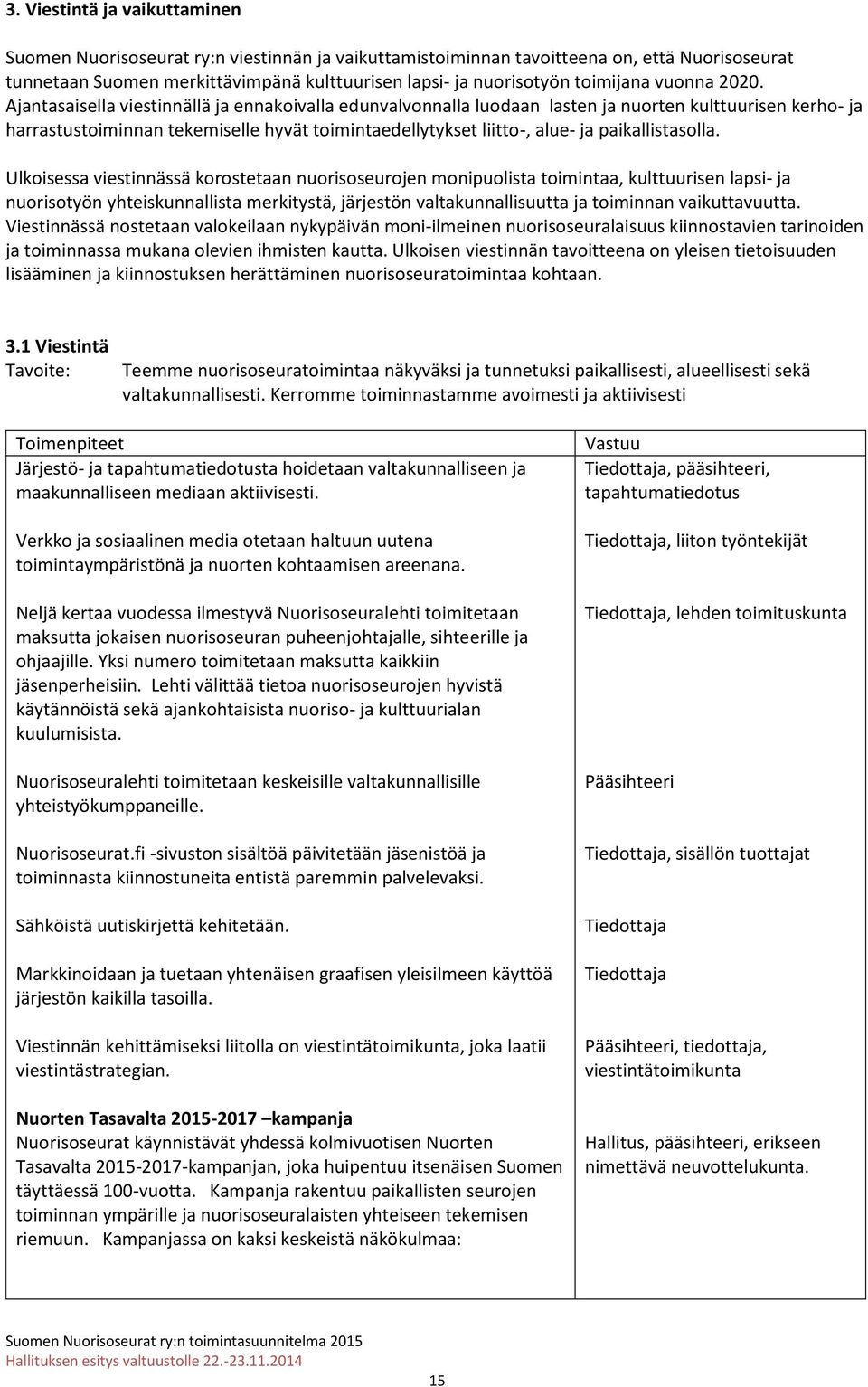 Ajantasaisella viestinnällä ja ennakoivalla edunvalvonnalla luodaan lasten ja nuorten kulttuurisen kerho- ja harrastustoiminnan tekemiselle hyvät toimintaedellytykset liitto-, alue- ja